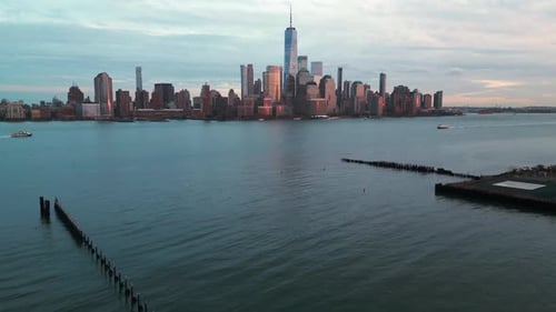 New York Skyline Manhattan View From Jersey New York Skyscraper Aerial View of Big Apple New York