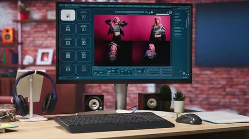 PC Display with AI GPT Generating Photographs