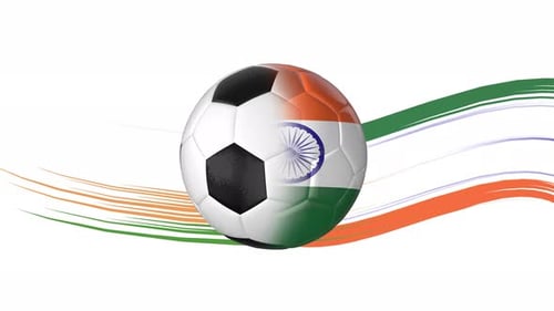 3D Football Ball Transform To India Ball Loop + Alpha Channel