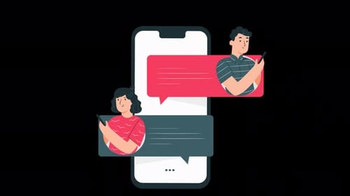 2D Dating Phone App Alpha Channel 4K