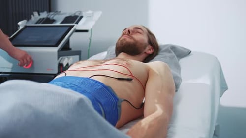 Patient receives treatment in a clinic