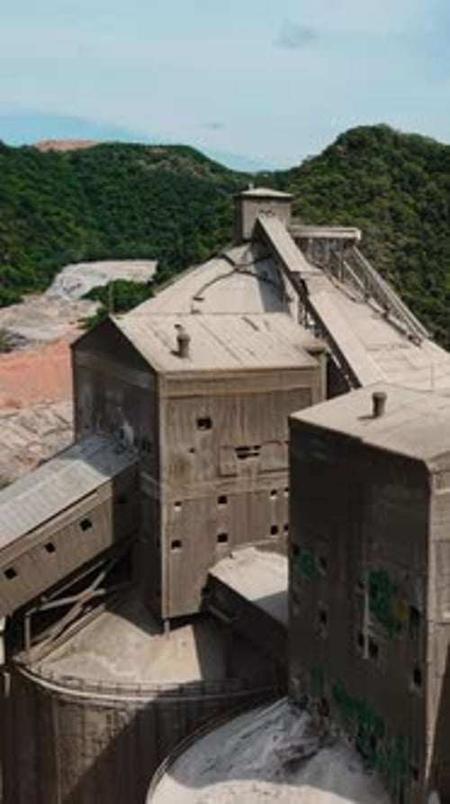 Aerial View of an Abandoned Cement Factory