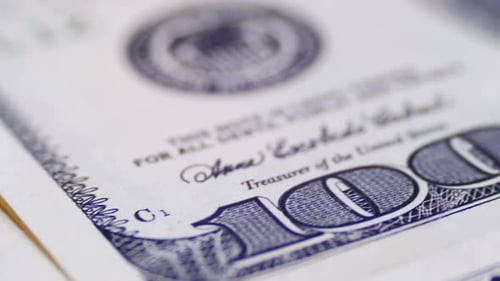 Dollars American Banknotes Rotate
