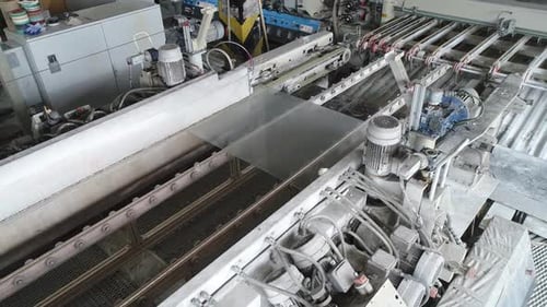 Glass Pane Manufacturing Process in an Industrial Setting