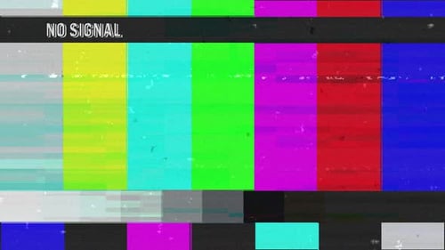Glitch No Signal TV Color Bars Transition