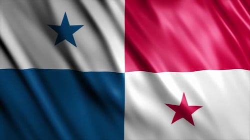 Panama National Flag Waving Motion Background