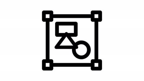 Flat Design Animated Transform Bounding Box Icon