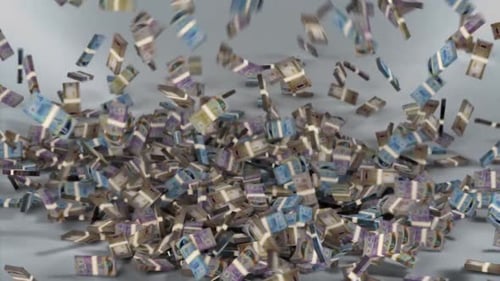 Mauritania Money - Ouguiya Stacked Money Falling - Mauritanian Currency