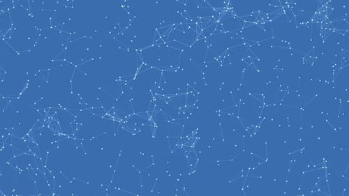 Seamless Abstract Geometric Plexus Network Animation on Blue Background Loop