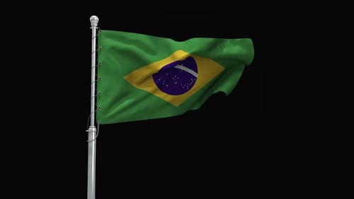 Realistic Waving Brazil Flag Seamless Loop