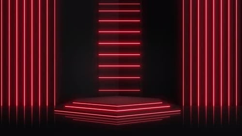 4k Abstract Red Neon Loop 1