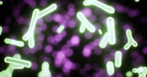 Abstract Glowing Microorganisms Science Background Loop