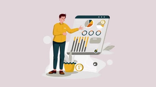 Animated Business Presentation with Data Analysis Dashboard
