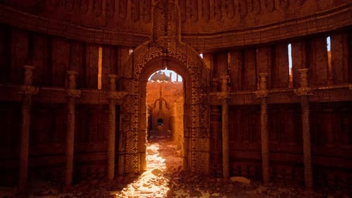 A Very Old Looking Building with a Big Door