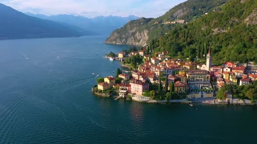 Village of Varenna on Como lake in Italy. Famous mountain lake in Italy