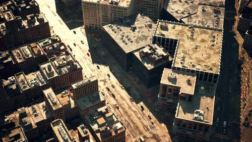 Vista aérea de una ciudad con muchos edificios altos