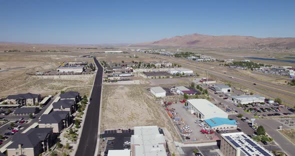 Elko City With Ruby Mountain Range Background In Elko County ...