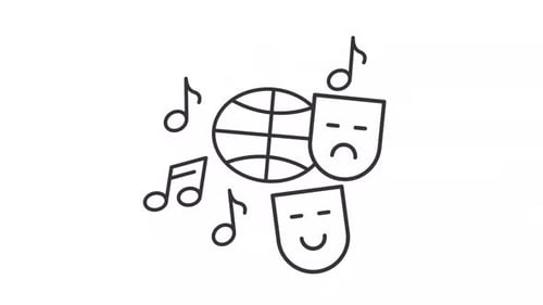 Animated Line Art Icon for Music, Sports, and Theater