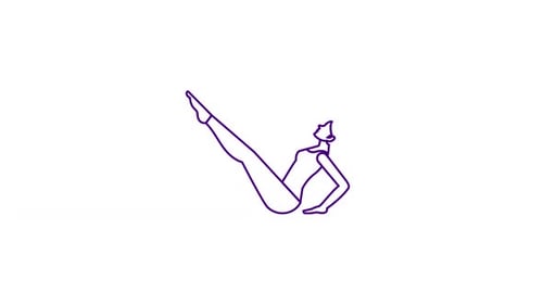 Minimalist Line Art Animation of Woman Exercising Pilates Pose