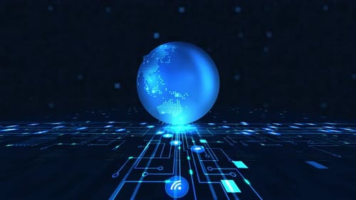Mediendatenaustausch mit digitaler Globe Rotate-Technologie