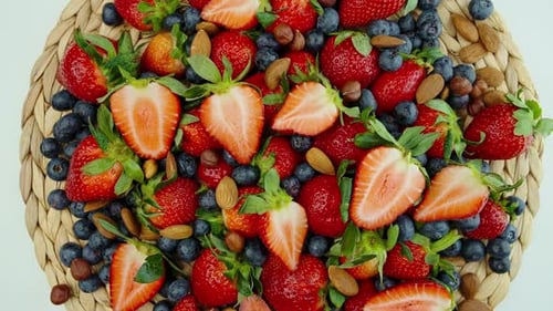Close Up of Fresh Berries and Nuts