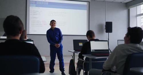 Teens Boys In Programming Courses Optional Classes In School For Smart Kids Genius Boy Speaking