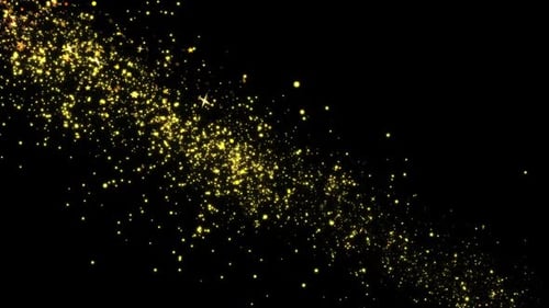 Gold Glitter Star Dust Magic Trail Sparkling Particles On Black