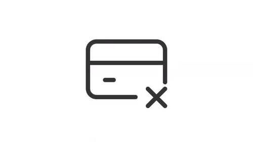 Icono de interfaz de usuario de línea de error de tarjeta animada