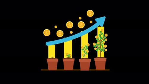 Animação de plantas de crescimento de negócios