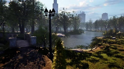 lago dentro de la ciudad