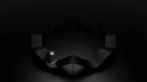 Elegant Glass Sphere Logo Reveal on Dark Wavy Surface