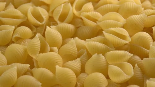 Close Up of Yellow Conchiglie Pasta Shells