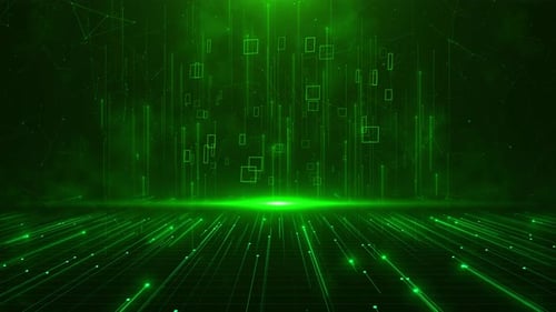 Futuristische 3D Big Data-Matrix Digitaler Tunnel, digitales Cyberspace-Fackellicht. Künstliche Intelligenz