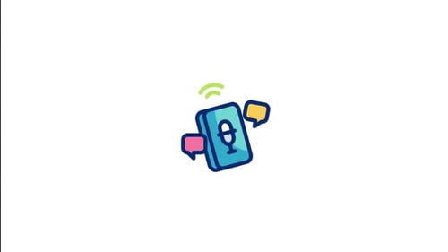 Animiertes Symbol für den Sprachassistenten