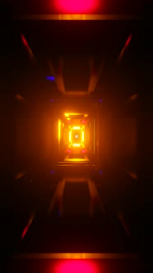 Futuristic Neon Tunnel Loop Background Animation
