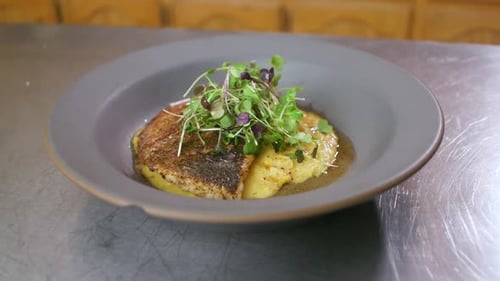 Close Up of Fish Dish on Plate