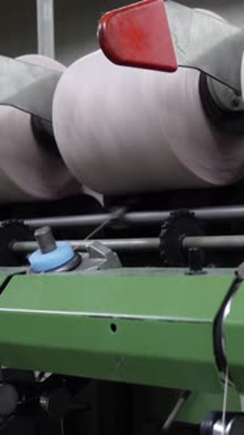 Vertical Video of Industrial Yarn Textile Machine