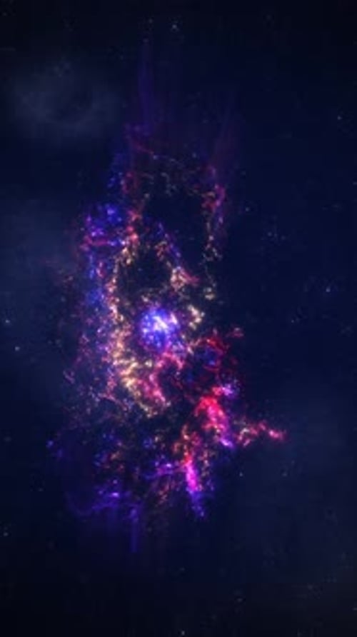 Abstract Cosmic Nebula Particle Animation in Starry Space