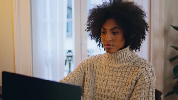 Calm Model Typing Laptop Home Office Closeup, Buildings Stock Footage ...