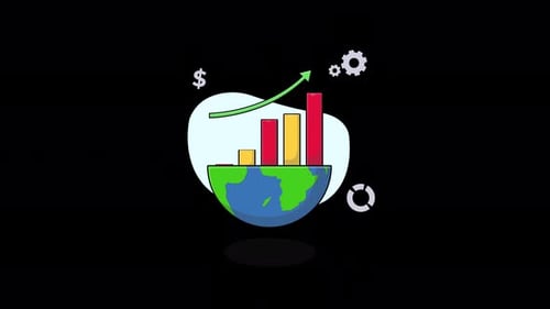 Global Economical Growth Concept Animation - Transparent