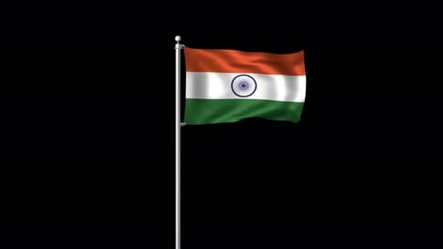 Realistic Waving India Flag Loop