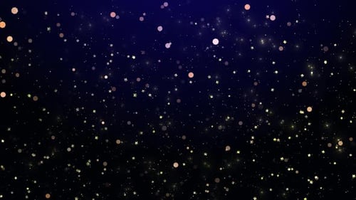 Golden Sparkling Stars and Bokeh Particles Celebration Overlay