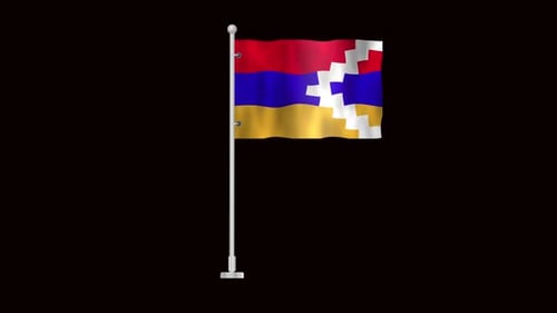 Nagorno-Karabakh Flag Waving 3D Animation