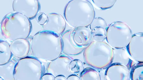 Floating iridescent bubbles create a dreamy abstract scene