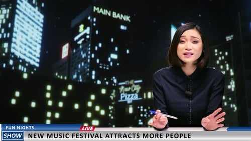 News Anchor Announces Music Festival