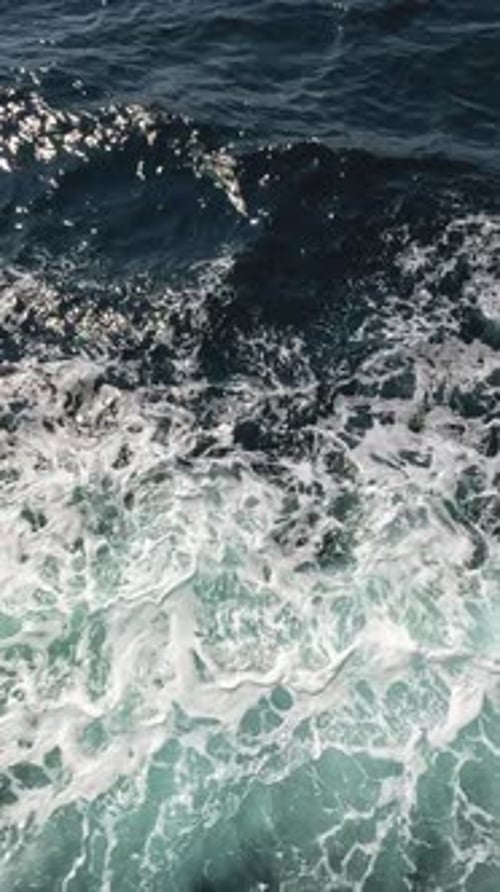 The Wake From a Ferry Boat on the Ocean