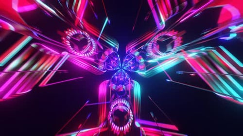 Imágenes abstractas multicolores y de neón en un bucle VJ perfecto