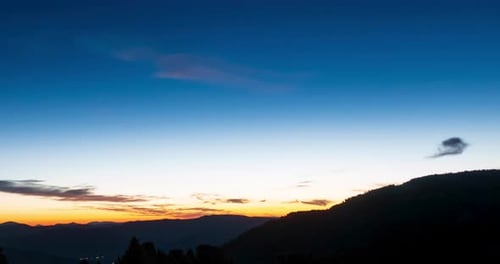 Mountain Lake Time Lapse in Summer or Autumn Wild Nature and Beautiful Sunset Moving Clouds Deep