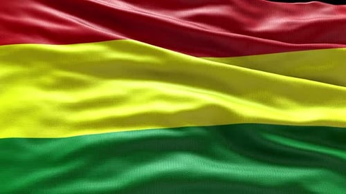 Realistic Waving Flag Animation with Red Yellow Green Stripes