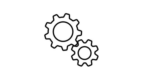 Interlocking Rotating Gears Flat Design Animation